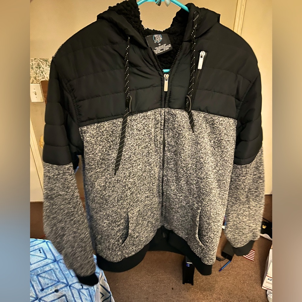 Like new medium BLUE GEAR black and gray jacket